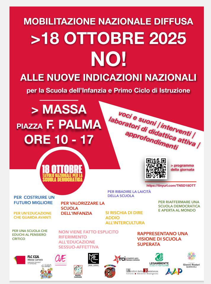 18 ottobre: Massa partecipa alla Mobilitazione Nazionale per la Scuola Democratica